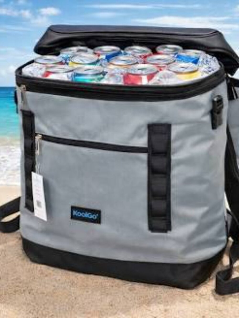 NWT Koolgo Black & Gray 20 Can Backpack Cooler
